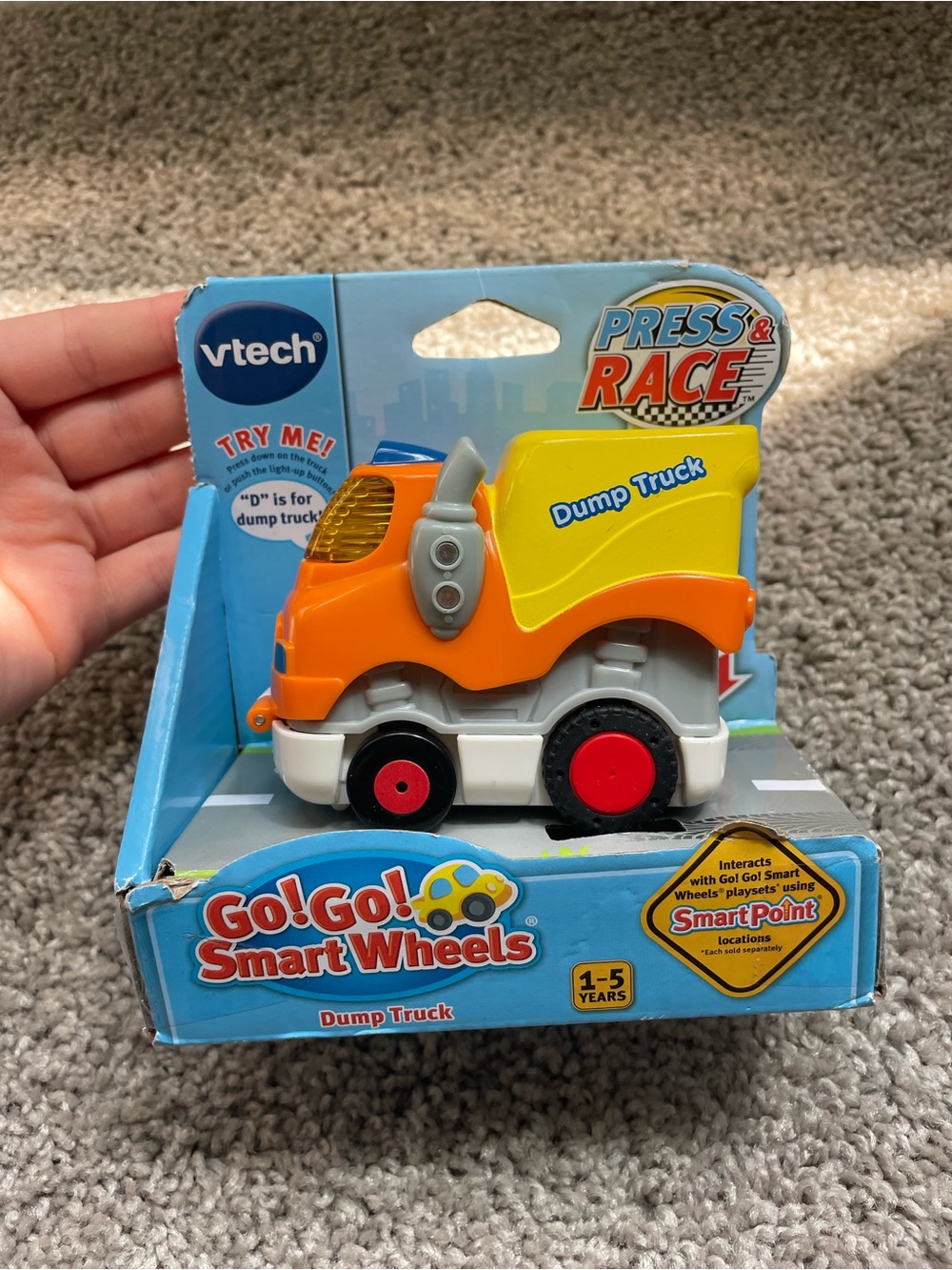 Go! Go! Smart Wheels Press & Race Orange and Yellow Dump Truck